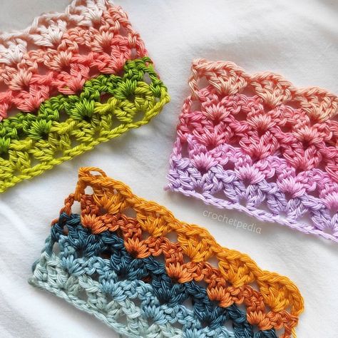 Crochetpedia’s Instagram photo: “Which colorway is your favorite? Let me know in the comments! ☀️ Just a quick reminder that Iris Stitch video tutorial is available on…” Crochet Iris Stitch, Crochet Iris, V Stitch Crochet, Change Colors In Crochet, Bobble Stitch Crochet, Cornish Pasties, Temperature Blanket, Loom Craft, Crochet Shell Stitch