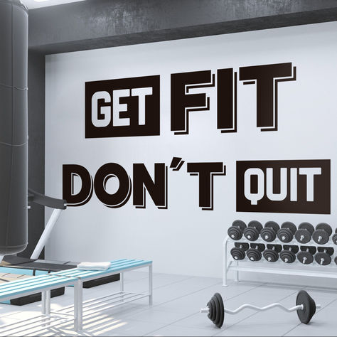 Get Fit Don´t Quit, Gym Art Motivational Quote for Gym Wall Decor Gym Wall Quotes, Illustrator Video, Gym Posters, Gym Wall Decor, Gym Setup, Gym Poster, Gym Wall, Gym Art, Dinosaur Crafts