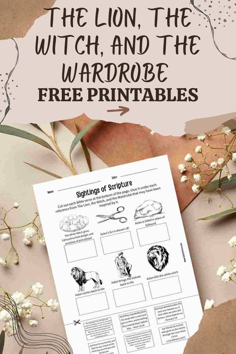 Free Printable Worksheets and Activities for The Lion, the Witch, and the Wardrobe! Lion Which And The Wardrobe, The Lion The Witch And The Wardrobe Novel Study, Lion Witch Wardrobe Activities, Narnia Unit Study, The Lion The Witch And The Wardrobe Unit, The Lion The Witch And The Wardrobe Activities, Lion Witch And The Wardrobe Activities, The Lion The Witch And The Wardrobe, Narnia Crafts