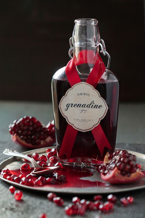 Homemade Grenadine Syrup (super easy, and doesn't have any corn syrup or food coloring like the store bought stuff) via Will Cook For Friends Homemade Grenadine, Grenadine Syrup, Ginger Fizz, Homemade Liquor, Liqueurs Recipes, Cooking Lessons, Sweet Sauce, Irish Cream, How To Make Homemade