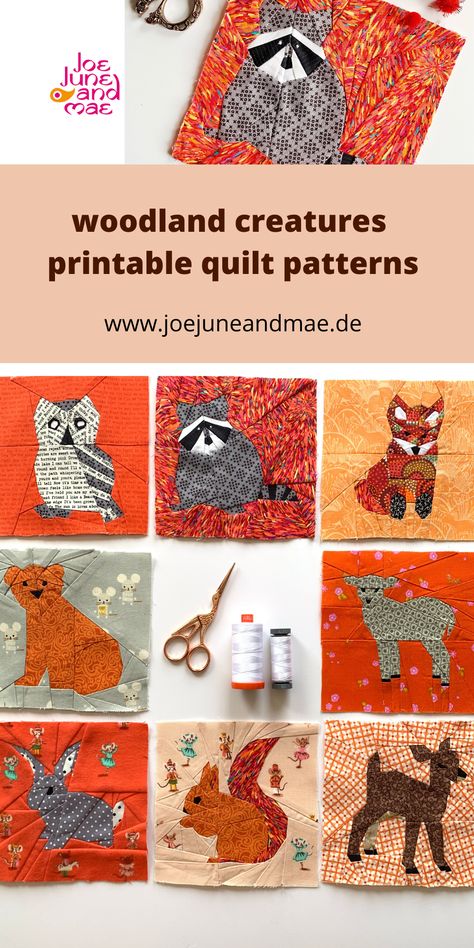 Animal Quilt Patterns, Paper Pieced Quilt Patterns, Foundation Paper Piecing Patterns, Quilt Modernen, Paper Pieced Quilt, Baby Quilt Patterns, Beginner Quilt Patterns, Animal Quilts, Summer Quilts