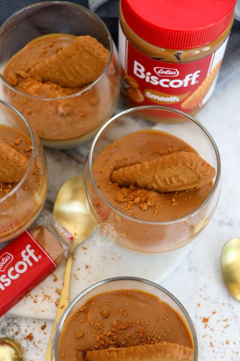 Cookie Butter Mousse, Biscoff Mousse Recipe, Biscoff Mousse, Valentine Baking Recipes, Halloween Baking Recipes, Air Fryer Cake Recipes, Biscoff Recipes, Janes Patisserie, Bread Puddings