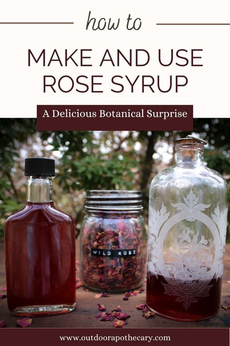 Rose Syrup, Rose Hip Syrup, Rose Simple Syrup, Rosehip Infused Honey, Rose Petal Tincture, Rose Syrup Recipe, Rosehip Syrup, Rose Drink, Fresh Rose Petals