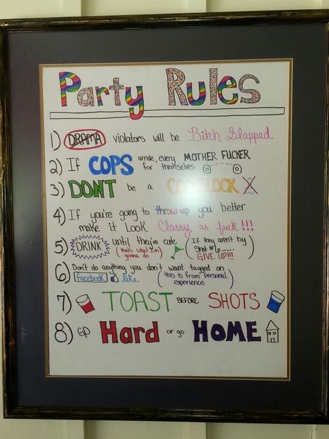 Funny Party Sign Funny Party Decorations, Byob Party, Party Stations, Party Rules, Game Day Party, Party Quotes, Sign Post, Party Sign, Party Funny