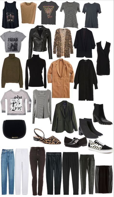 2023 Minimalist Wardrobe, Boho Grunge Capsule Wardrobe, Edgy Smart Casual Women, Edgy Boho Capsule Wardrobe, Edgy Workwear Women, Classic Casual Edgy Style, Minimalist Edgy Outfits, Grown Up Edgy Style, Casual Edgy Capsule Wardrobe