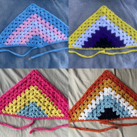 Pride Flag Bandanas!! 🏳️‍🌈🏳️‍⚧️✨ Everything is 20% off 🥰 #crochet #crochetbandana #lgbtqia #pridemonth Trans Crochet, Pride Crochet Patterns, Pride Flag Crochet, Crochet Flag, Crochet Bandana Pattern, Pride Crochet, Crochet Bandana, String Crafts, Crochet Frog