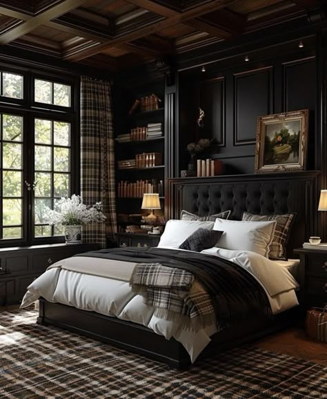 Academia Bedroom, Masculine Bedroom, Minimalist Bed, Mens Bedroom, Inspire Me Home Decor, Functional Space, Bedroom Paint Colors, Master Bedrooms, Bedroom Paint