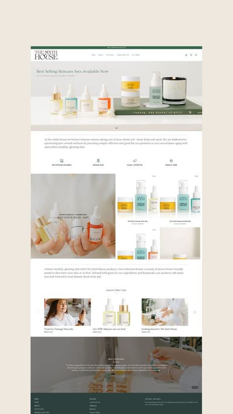 Shopify Website for The Sixth House Skincare Skincare Website, Shopify Website Design, Dream Clients, Creative Business Owner, Dream Client, Shopify Website, Healthy Glowing Skin, Web Designer, Aging Well