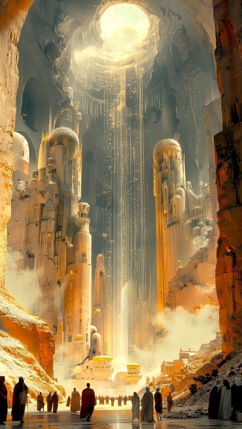 Advanced Civilization Concept Art, Science Fantasy Aesthetic, Fantasy Cities, Author Branding, Spiritual Realm, Fantasy City, Modern Fantasy, New Earth, Fantasy Aesthetic