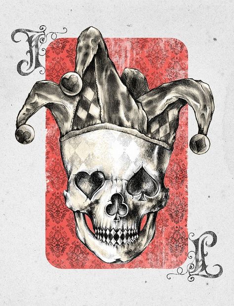 Jester Art Du Joker, Joker Card Tattoo, Jester Tattoo, Playing Card Tattoos, Joker Playing Card, Card Tattoo Designs, Playing Cards Art, Joker Tattoo, Joker Card