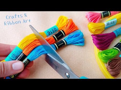 Diy Easy Embroidery, Embroidery Floss Crafts, Easy Yarn Crafts, Woolen Flower, Yarn Dolls, Diy Yarn Crafts, Easy Embroidery, Doll Diy Crafts, Pola Sulam