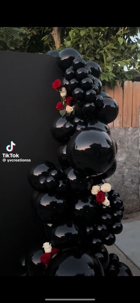 Red And Black Party Decor, Black And Red Theme Party, Red And Black Theme Party, Red And Black Quinceanera Theme, Red And Black Birthday Theme, Black And Red Birthday Theme, Black Themed Birthday Party, Black Quinceanera Theme, Red And Black Party