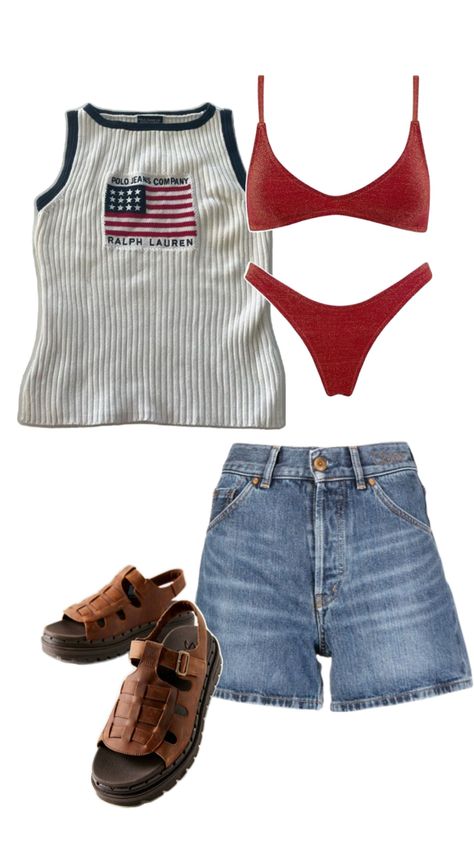 #outfitinspo #casualfit #fashion #summeroutfit #lakeoutfit #bikinioutfit Lake Outfit Summer, Summer Camping Outfits, Lake Outfit, Summer Grunge, Summer Lake, Italy Outfits, Dream Clothes, Cute Casual Outfits, Everyday Outfits