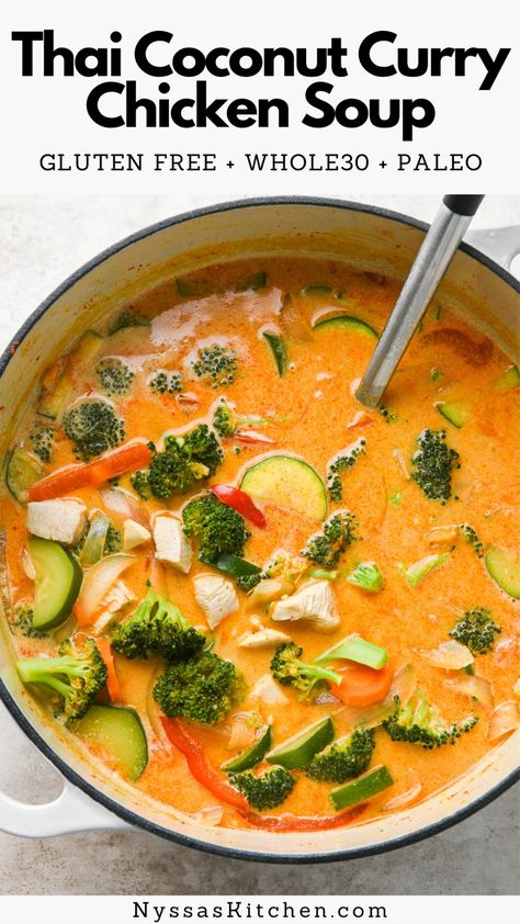 Thai Coconut Curry Chicken Soup, Thai Green Curry Soup, Green Curry Soup, Coconut Curry Chicken Soup, Curry Chicken Soup, Thai Coconut Curry Chicken, Unhealthy Recipes, Thai Coconut Curry Soup, Curry Soup Recipes