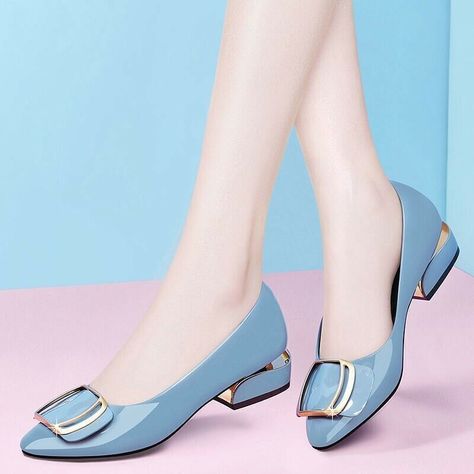 Elegant Shoes Flat, Patent Leather Dress, Zapatos Mary Jane, Office Shoes Women, Elegant Flats, Mid Heels Pumps, Patent Shoes, Point Shoes, Leather Dress Shoes