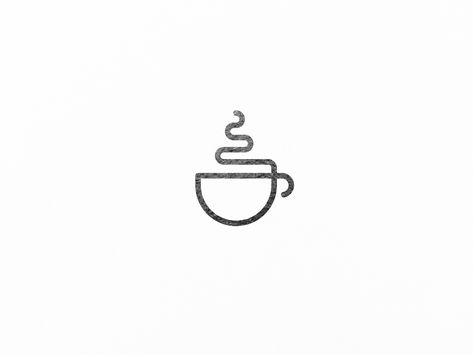 A minimalistic logo design for a coffee shop out of one line. by matteomueller on Dribbble Coffee Beans Logo Design, Coffee Cup Illustration Design, Minimalist Coffee Logo, Coffee Tattoo Minimalist, Wood Logo Design, Minimalistic Logo Design, Design Coffee Shop, Coffee Logo Design, Logo Design Coffee