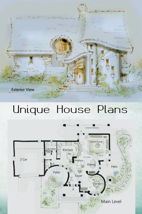 Unique House Plans // Designer homes // mcmansion // Dream Home // luxury home // luxury living // home design // home ideas // architecture // house // home // Unique House Plans // dream home ideas // home sweet home // architectual design // forever home // build your home. #luxuryhomes #dreamhomes #dreamhomeideas #home #homesweethome #uniquehouseplans #uniqueluxurystyle #mcmansion #house #building Small Vintage House Plans, Small Unique House Plans, Farmhouse With Turret, Fairy Cottage Floor Plans, Turret Design, Charmed House Floor Plan, House With Turret, Curved House, Turret House Plans