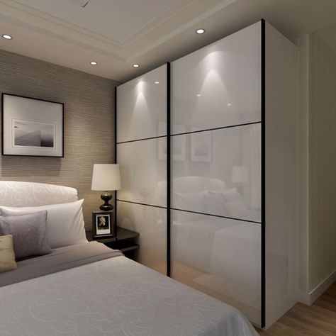 Minimalist Bedroom Wardrobe, Wardrobe Design Sliding Doors, Modern Wardrobe Doors, Wardrobe Color Ideas Bedroom, White Wardrobe Bedroom, Modern Wardrobe Design Sliding Doors, Modern Wardrobe Design, Wardrobe Design Ideas, Sliding Door Wardrobe Designs