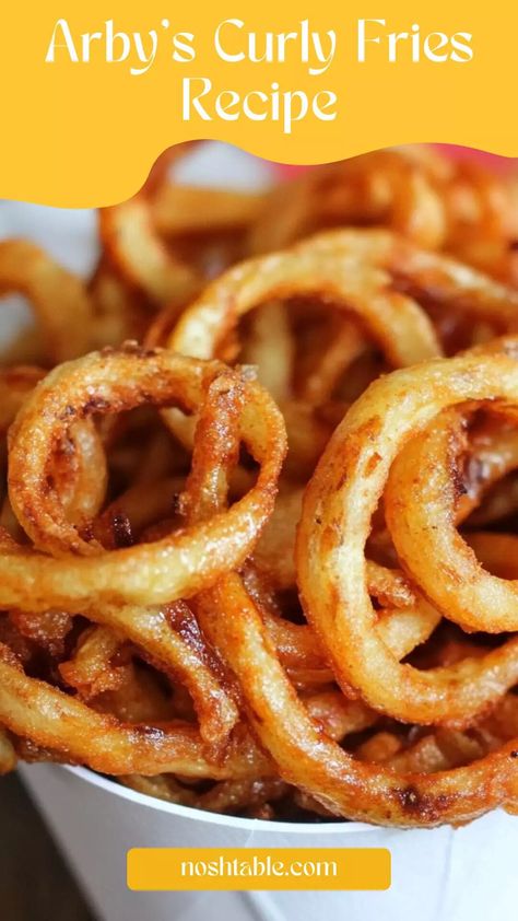 Arby’s Curly Fries Recipe – Nosh Table Arbys Curly Fries, Curly Fries Recipe, Arby's Curly Fries, Fries At Home, Seasoned Fries, Curly Fries, Crispy Fry, Fries Recipe, Home Recipes