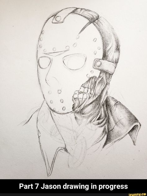 Part 7 Jason drawing in progress - Part 7 Jason drawing in progress – popular memes on the site iFunny.co #fridaythe13th #movies #drawing #part #jason #progress #jasonvoorhees #fridaythe13th #meme Jason Voorhees Sketch, Horror Character Drawings, Jason Mask Drawing, Horror Drawing Ideas, Horror Movie Drawings, Jason Voorhees Drawing, Movies Drawing, Jason Drawing, Movie Drawings