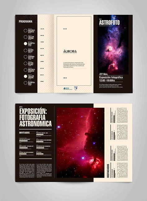 Aurora programme on Behance Broadsheet Design, Magazine Page Layouts, Book Design Templates, Astronomy Design, Magazine Layout Inspiration, 잡지 레이아웃, Newspaper Layout, Instagram Branding Design, Science Magazine