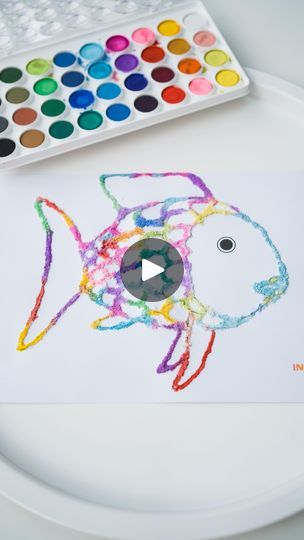 196K views · 4.2K reactions | Comment ‘fish’ for a copy of this printable straight to your inbox (insta only). Also available at inspiremyplay.com/pages/printables
.
Salt painting is so simple and fun! To make this you will need:
•glue in a squeezy bottle
•table salt 
•watercolour paints
• card
.
Cover the fish outline in glue (you’ll probably get better results if an adult does this step), cover in salt and use water colours to dab or drip onto the salt. The watercolour bleeds into the salt and looks gorgeous 😍There’s no need to wait for the glue to dry before painting, you can crack on with this one!
.
.
.
.
#playideas #playathome #simpleplay #playmatters #earlyyears #earlylearning #artforkids #inspiremyplay #inspiremyplaytray | Inspire My Play | Calum Scott · Roots Fun Preschool Crafts, Salt Watercolor, Calum Scott, Fish Outline, Salt Painting, Kids Camp, Ocean Crafts, Valentine Projects, Table Salt