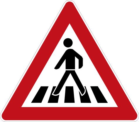 German Road Signs, Traffic Signs And Symbols, Traffic Symbols, Pedestrian Sign, All Road Signs, Chinese Cafe, Pedestrian Crossing, Danger Signs, Crossing Sign