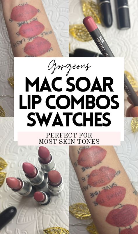 10 Gorgeous MAC Soar Lip Liner & Lipstick Combos (Swatches) Mac Soar Lipliner Combo, Soar Lip Liner Mac, Mac Lipstick And Lip Liner Combo, Mac Lip Combinations, Mac Lip Liner And Lipstick Combos, Mac Spice Lip Liner Combo, Mac Lipstick Combos, Mac Soar Lipstick, Mac Soar