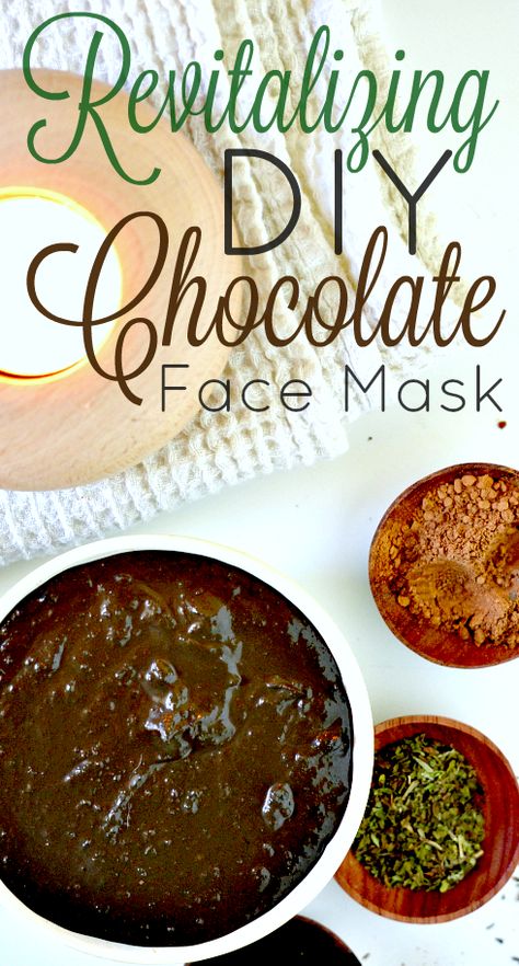 Housevegan.com: Revitalizing DIY Chocolate Face Mask - After I use this decadent mask my skin looks younger and feels so much softer. It's vegan, made from pantry ingredients, and is like rubbing a vitamin all over your face. Check it out! Lush Face Mask, Chocolate Face Mask, Fresh Face Mask, Homemade Face Mask, Avocado Face Mask, Honey Face Mask, Homemade Scrub, Diy Chocolate, Face Mask Recipe