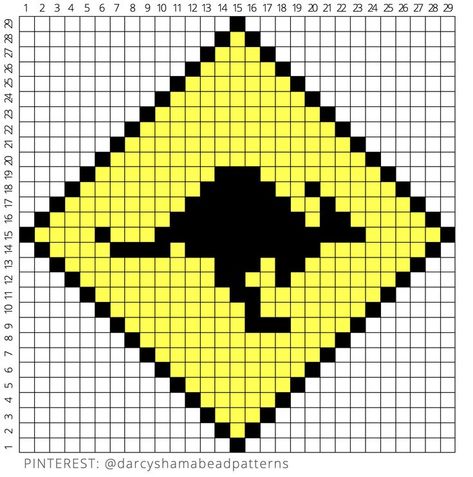 Kangaroo Sign Pattern #kangaroo #australia #outback #australian #downunder #culture #cultural #hamabeads #hamabeadpattern #perlerbeads #perler #pixel #pixelart #pyssla Australia Outback, Easy Perler Bead Patterns, Hama Beads Design, Hama Bead, Hama Beads Patterns, Melting Beads, Minecraft Crafts, Pixel Art Pattern, Bead Pattern