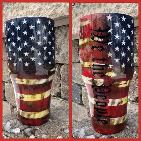 Who doesn’t love a rustic American Flag tumbler?? American Flag Cups, American Flag Tumbler, Diy Flag, Tumbler Cups Personalized, Flag Tumbler, Rustic American Flag, Custom Tumbler Cups, Tumbler Cups Diy, Name Ideas