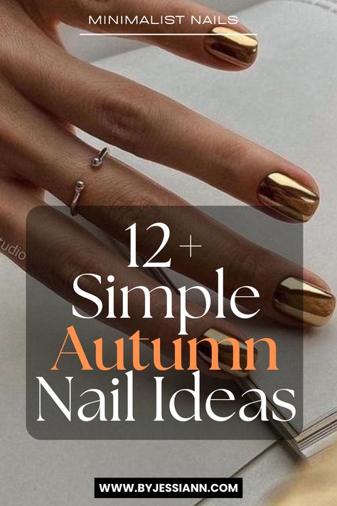 12+ Simple Autumn Nails - October Nail Ideas For This Season Fall Nails Manicures Autumn, Nails For Autumn Fall, Mid Length Nail Ideas, Short Fall Nail Inspo 2024, Fall Nails Light Colors, Short Nail Fall Ideas, Dark Fall Nails Short, Light Colored Fall Nails, Simple Short Nails Fall