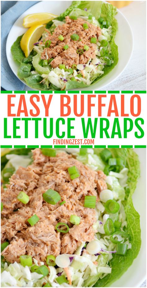 Get a delicious high protein, low carb lunch with these easy Buffalo Lettuce Wraps. Featuring Starkist Tuna Creations® BOLD Hot Buffalo Style, this lettuce wrap recipe is one you'll want in your recipe box. Your taste buds will love the kick this tuna pouch adds! Only five ingredients are required to enjoy this simple lunch idea. Buffalo Tuna Wrap, High Protein Low Carb Lunch, Bunless Burgers, Starkist Tuna, Best Tuna Salad Recipe, Best Tuna Salad, Buffalo Style, Simple Lunch, Wrap Recipe