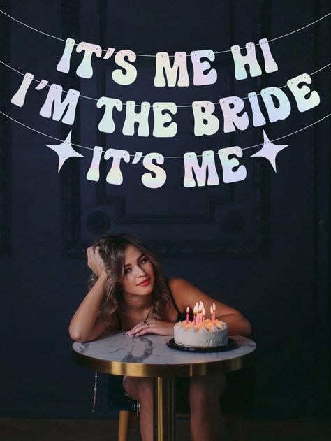 1set,Holographic Bachelorette Party Banner Iridescent  I'm The Bride Banner For Swiftie Bachelorette Party DecorationsI discovered amazing products on SHEIN.com, come check them out! Iridescent Bachelorette Party, Holographic Bachelorette, Swiftie Bachelorette, Boho Bachelorette Party, Swiftie Party, Bachelorette Party Banners, Sell Ideas, Bridesmaid Duties, Bachelorette Party Decorations