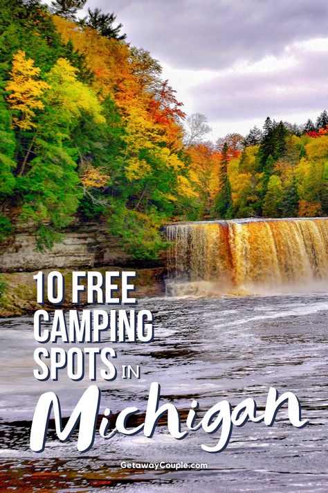 Finding free camping in Michigan is a best-kept secret—most campgrounds fill up 6-12 months in advance. Find out where to camp for free! 10 Free Camping Spots in Michigan Camping Michigan, Camping In Michigan, Norway Camping, Michigan Camping, Camping In England, Yosemite Camping, Mackinaw City, Go Glamping, Best Campgrounds