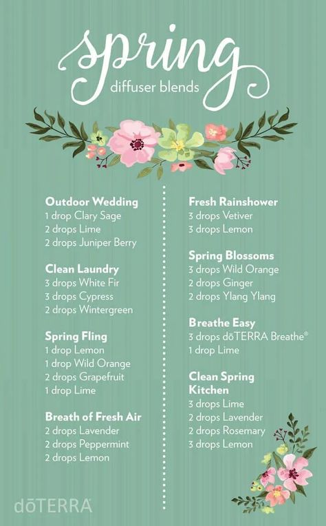 Essential oil diffuser blends for spring Best Smelling Essential Oils, Spring Diffuser Blends, Doterra Diffuser Blends, Essential Oil Combinations, Doterra Essential Oils Recipes, Essential Oil Diffuser Blends Recipes, Diy Kosmetik, Essential Oil Diffuser Recipes, Oil Diffuser Recipes