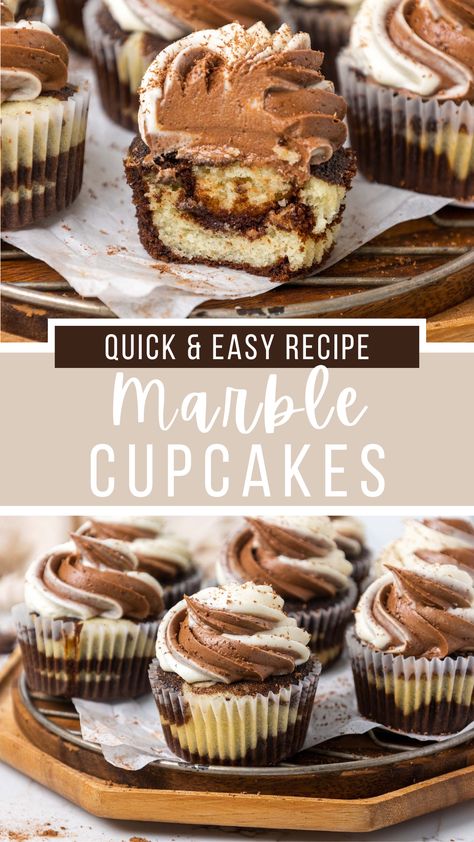 Marble Cake Cupcakes, Swirl Cupcakes Batter, Marbled Cupcakes Recipe, Marble Cupcakes Easy, Large Batch Cupcake Recipe, Cupcakes For 60th Birthday, Marble Cupcake Recipe, Marbled Cupcakes, Best Cupcake Recipe