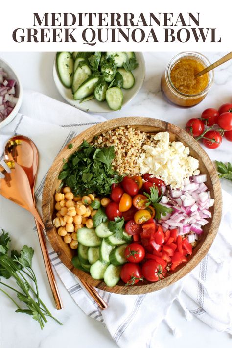 Greek Veggie Bowl, Greek Bowl Vegetarian, Greek Quinoa Bowl, Mediterranean Quinoa Bowl, Vegetarian Mediterranean Bowl, Meditrainian Bowl, Quinoa And Veggie Power Bowls, Medditeranean Quinoa Bowl, Mediterranean Bowls