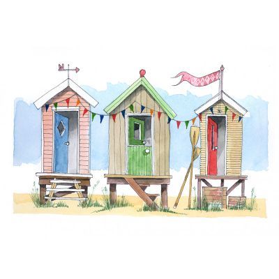 Beach Huts - a high quality print