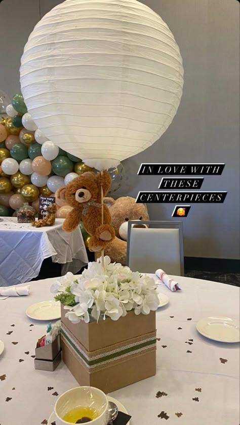 Shower Baby shower, bear, bear theme, party ideas, decoration Baby Shower Bear Theme, Teddy Bear Baby Shower Theme, Bear Baby Shower Cake, Boy Baby Shower Centerpieces, Baby Shower Balloon Decorations, Bear Baby Shower Theme, Idee Babyshower, Party Ideas Decoration, Baby Shower Deco