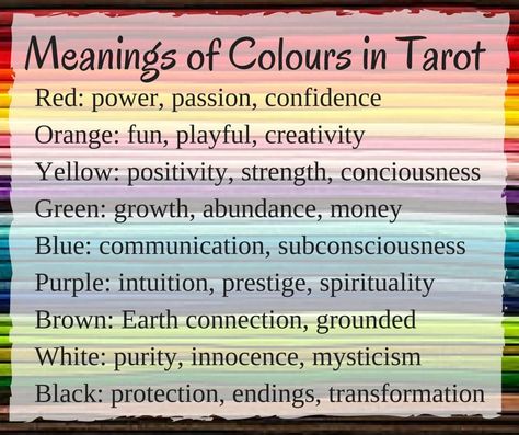 Meanings Of Colors In Tarot Meaning Of Colors, What Are Tarot Cards, Tarot Significado, Tarot Cards For Beginners, Learning Tarot Cards, Tarot Card Spreads, Tarot Tips, Tarot Meanings, Tarot Astrology