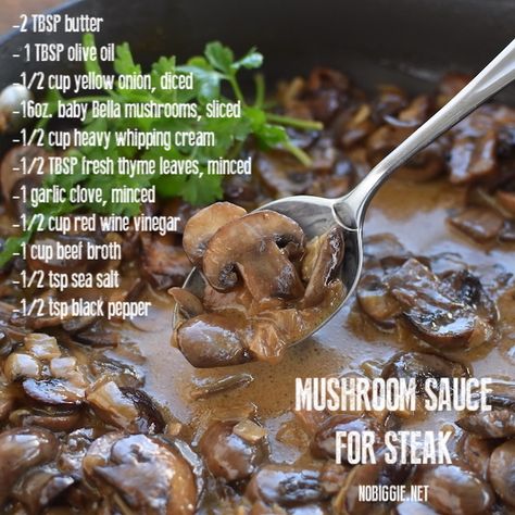 Wild Mushroom Sauce For Steak, Mushroom Steak Sauce Recipe, Mushroom Steak Sauce, Easy Mushroom Sauce, Mushroom Sauce For Steak, Sauce For Steak, Kitchen Princess, Smothered Steak, Mushroom Sauce Steak