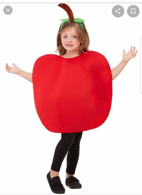 Apple Costume Diy, Apple Costume For Kids, Diy Apple Costume, Apple Halloween Costume, Alphabet Costume, Apple Costume, Fruit Costumes, Carnival Parties, Carnaval Costume