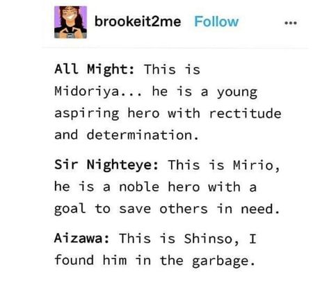 Shinso Headcannons, Shinsou Headcanons, Aizawa Headcanons, Mha Memes, Mha Stuff, Class 1 A, My Hero Academia Memes, Boku No Hero Academia Funny, Buko No Hero Academia