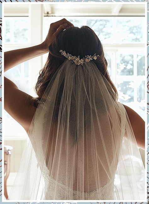 Wedding Veils - Discover Your Inspiration - Act swiftly or you will lose it. Visit for more! Cathedral Veil Hairstyle, Small Wedding Veil, Small Veil, Floor Length Veil, Boho Veils, Cathedral Length Veil, Wedding Hairstyles With Veil, Veil Hairstyles, Cathedral Veil