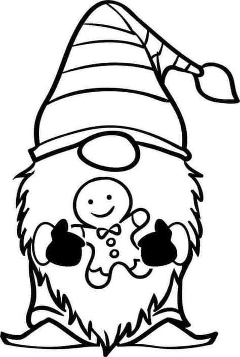 Gnome Coloring Pages Free Printable, Gnome Coloring Pages, Christmas Coloring Sheets, Halloween Gnome, Coloring Pages Free Printable, Christmas Card Art, Gnomes Crafts, Coloring Pages Printable, Page Ideas