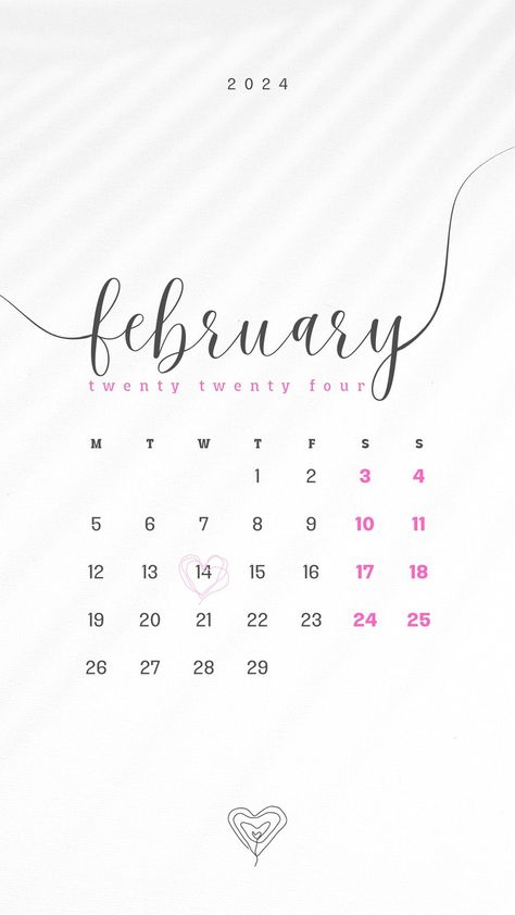 Dark Gray Pink Elegant Minimalist February 2024 Calendar Instagram Story - Templates by Canva February Calender Aesthetic 2023, Feb Calendar 2024 Aesthetic, February Calendar 2024 Aesthetic, February 2024 Calendar, Calender Aesthetic February 2024, Calender 2024 February, Pink February Calendar 2024, February Calendar, Happy Birthday Frame