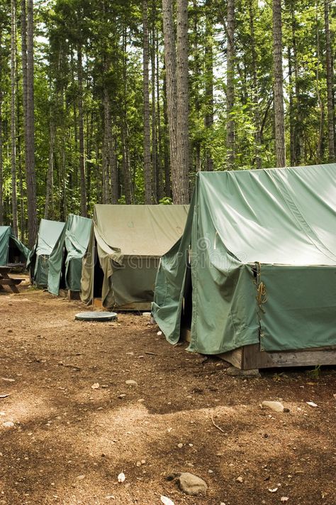 Tents At Summer Camp. A group of five tents in a clearing. This campsite is part , #Aff, #group, #tents, #clearing, #Tents, #Summer #ad Summer Camp Aesthetic, Boy Scout Camping, Church Youth, Camping Photography, Camping Aesthetic, Scout Camping, Canvas Tent, Hampi, Samos