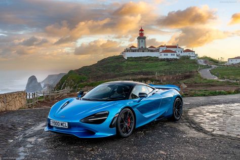 2024 McLaren 750S Ludus Blue | DailyRevs.com Mclaren 750s, Blue Mclaren, 2023 Cars, Cars Mclaren, Lighthouse Sunset, Ferrari 250 Gto, Indycar Series, Porsche 917, Sunset Blue