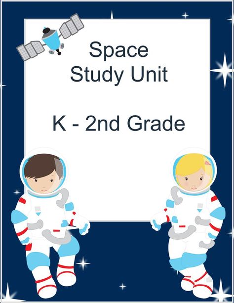 Space Unit Study for Kindergarten, first grade, and second grade. Solar System For Kindergarten, Space Unit Study, Space Activities For Kids, Kindergarten Units, Space Classroom, Free Homeschool Curriculum, Daycare Room, Human Body Unit, Space Unit